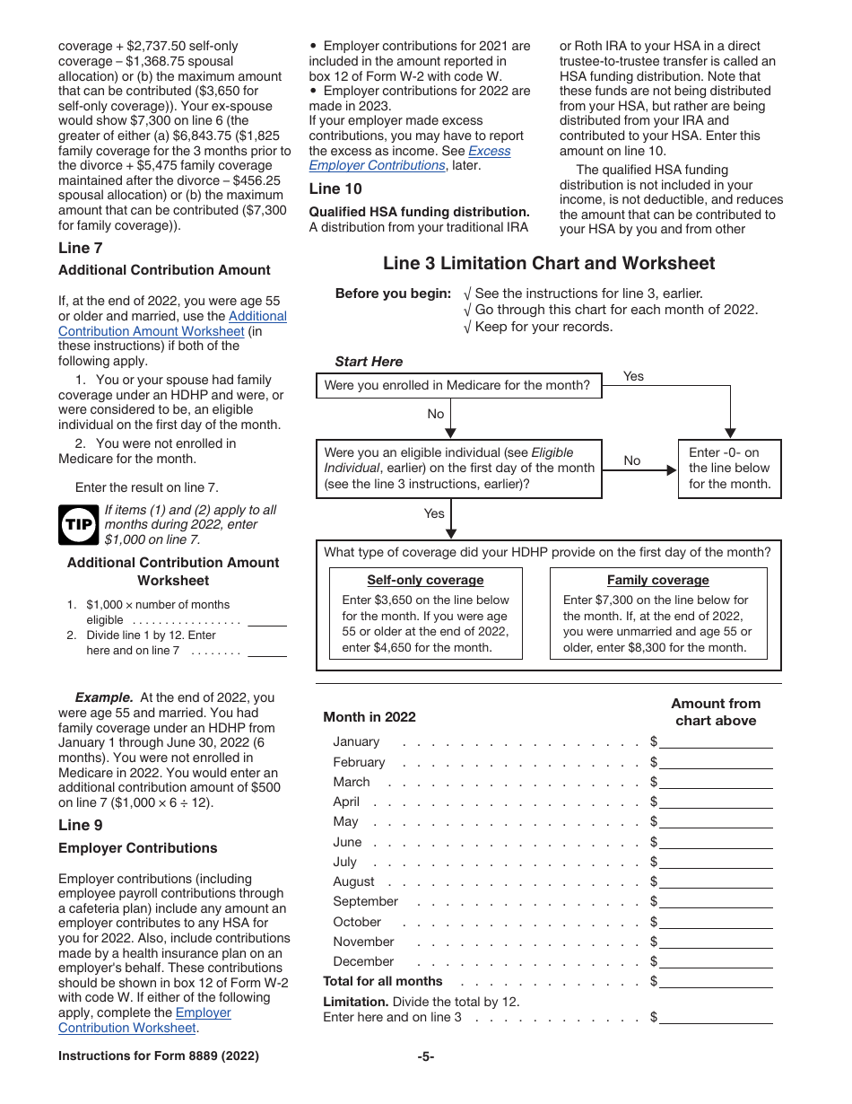 Download Instructions for IRS Form 8889 Health Savings Accounts (Hsas