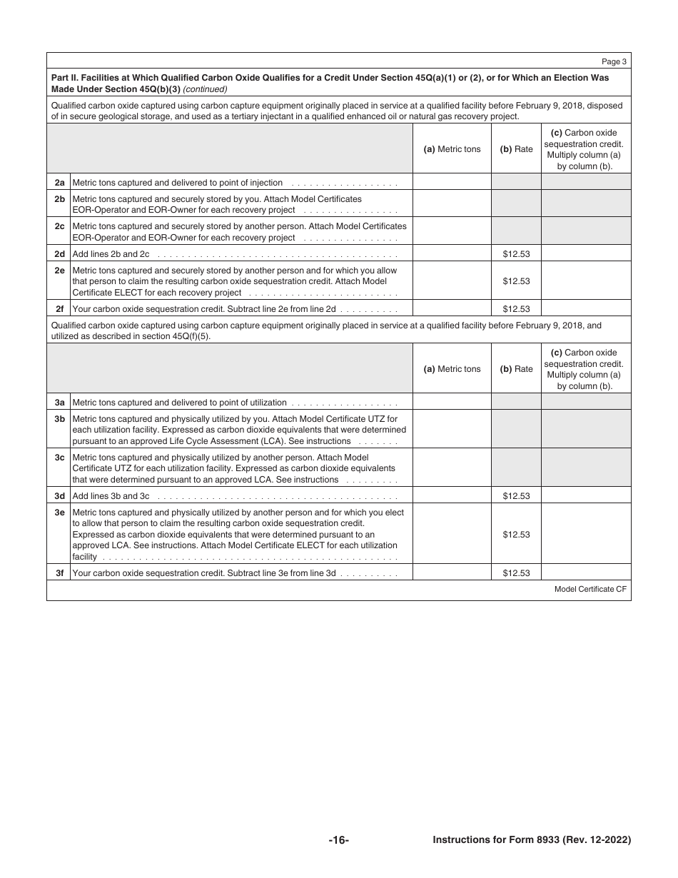 Instructions for IRS Form 8933 Carbon Oxide Sequestration Credit, Page 16