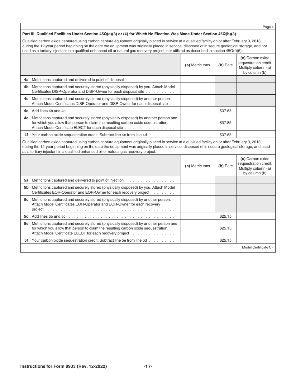 Instructions for IRS Form 8933 Carbon Oxide Sequestration Credit, Page 17