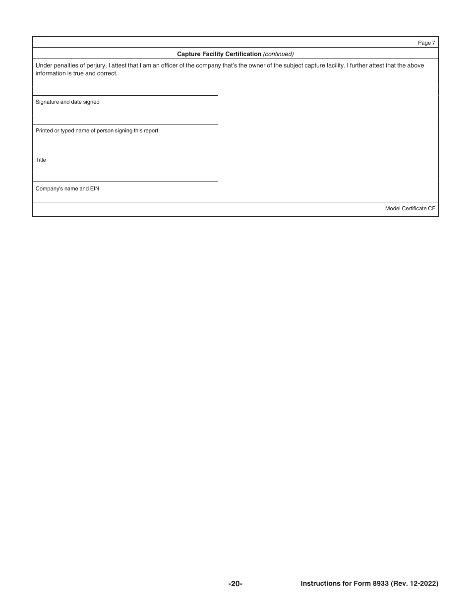 Instructions for IRS Form 8933 Carbon Oxide Sequestration Credit, Page 20