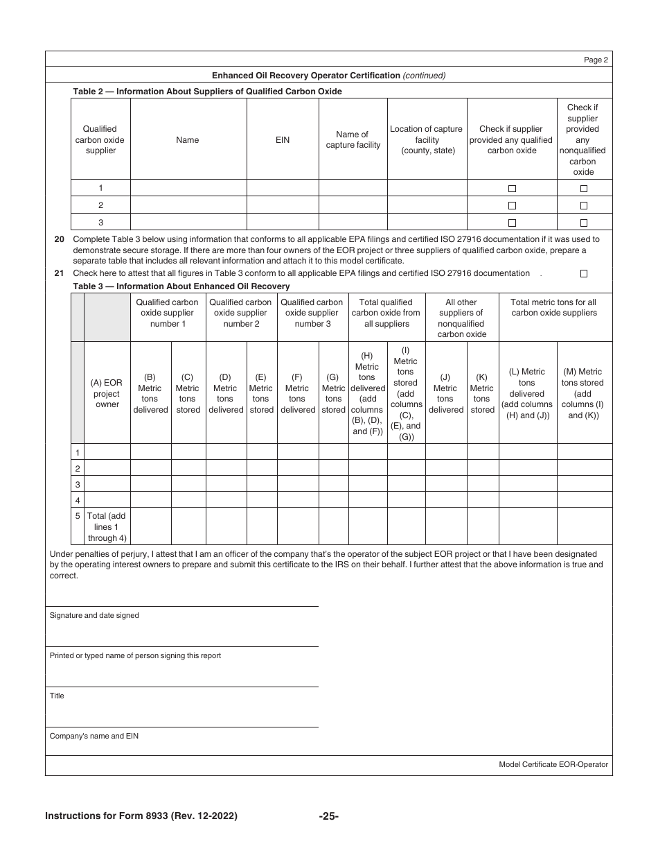Instructions for IRS Form 8933 Carbon Oxide Sequestration Credit, Page 25