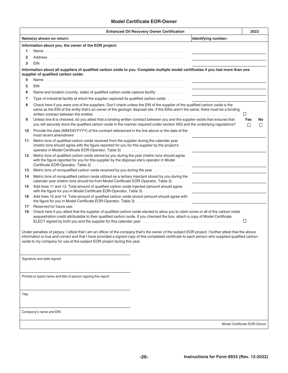Instructions for IRS Form 8933 Carbon Oxide Sequestration Credit, Page 26