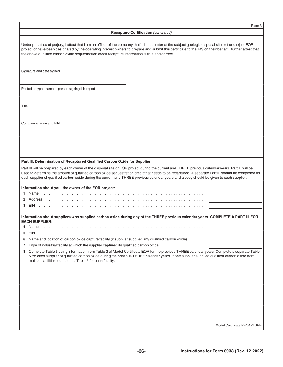 Instructions for IRS Form 8933 Carbon Oxide Sequestration Credit, Page 36