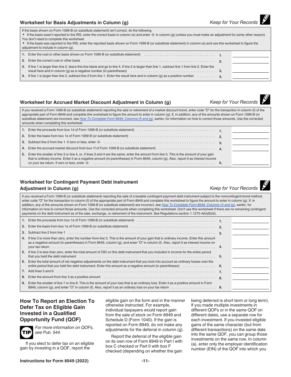 Download Instructions for IRS Form 8949 Sales and Other Dispositions of