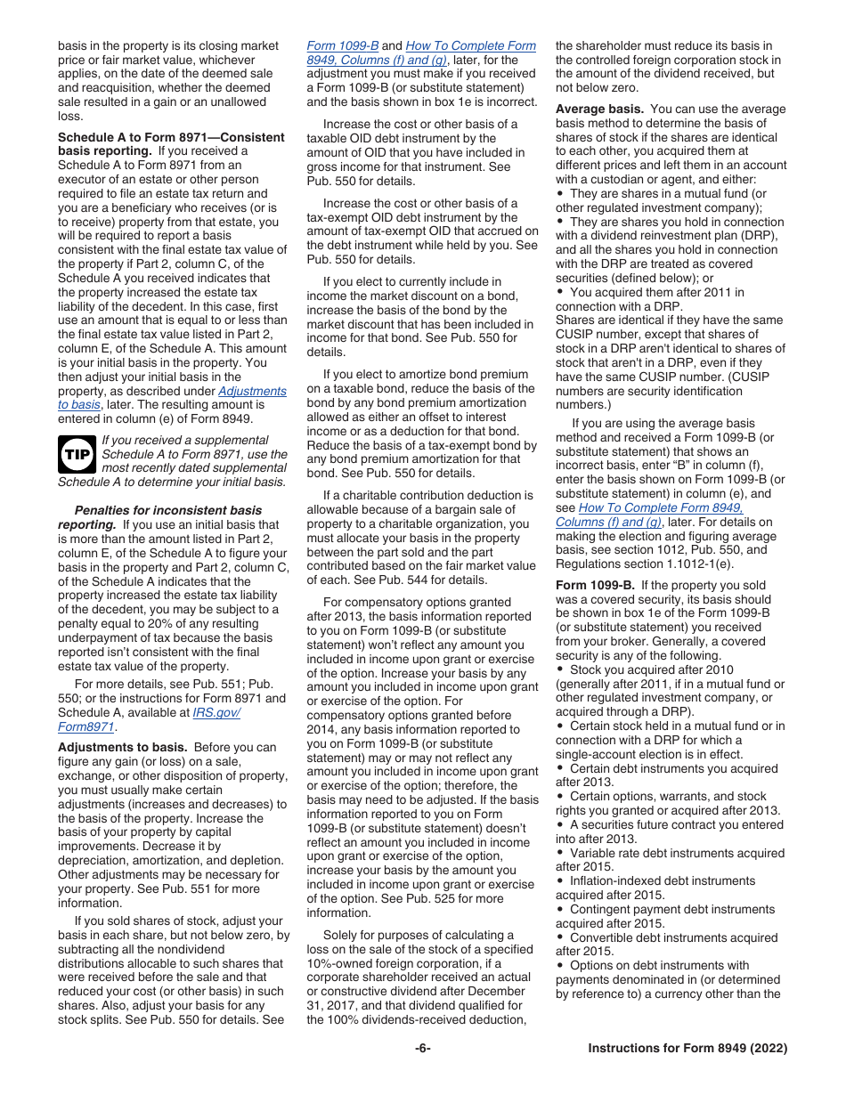Instructions for IRS Form 8949 Sales and Other Dispositions of Capital Assets, Page 6