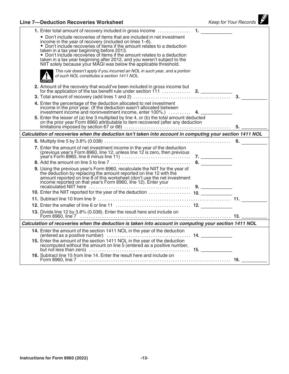 Download Instructions for IRS Form 8960 Net Investment Income Tax ...