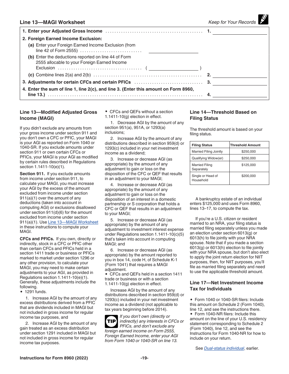 Download Instructions For IRS Form 8960 Net Investment Income Tax ...