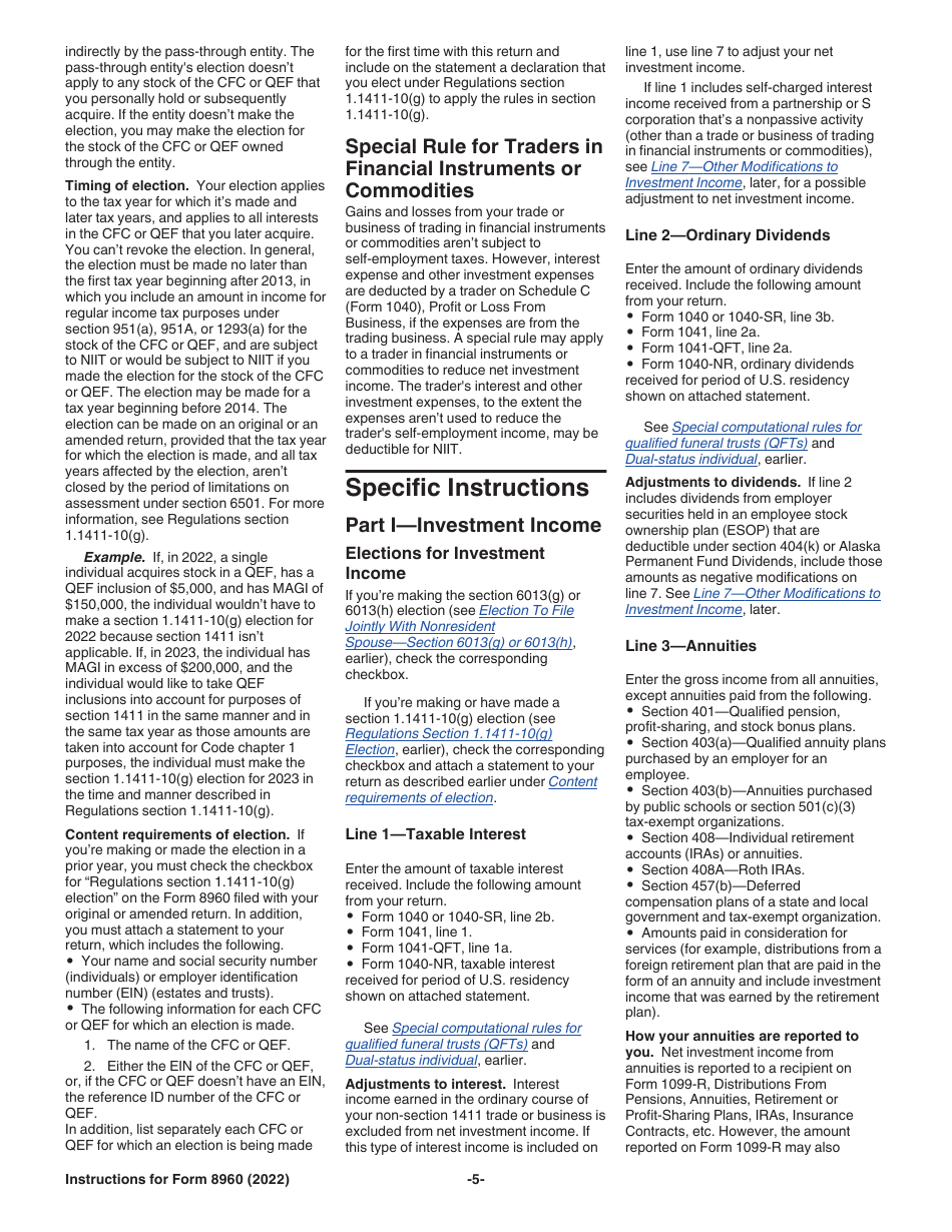 Instructions for IRS Form 8960 Net Investment Income Tax - Individuals, Estates, and Trusts, Page 5