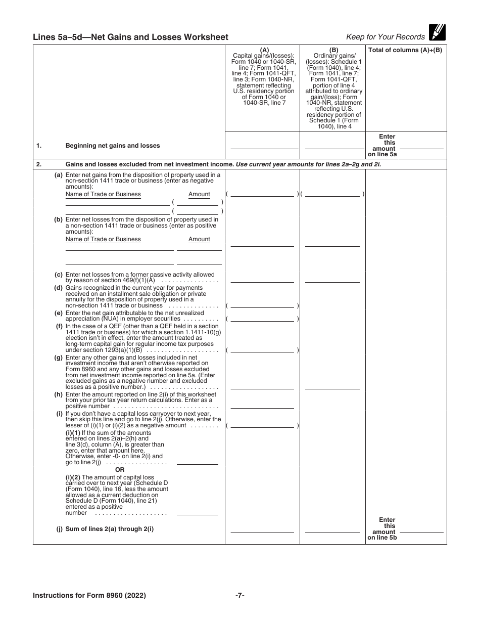 Download Instructions For IRS Form 8960 Net Investment Income Tax ...