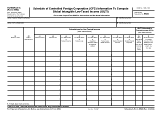 IRS Form 8992 Schedule A Schedule of Controlled Foreign Corporation (Cfc) Information to Compute Global Intangible Low-Taxed Income (Gilti)