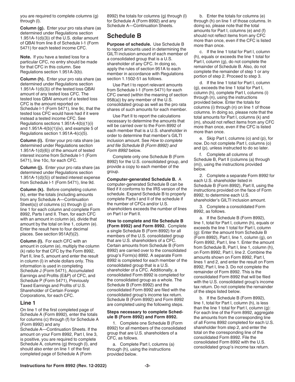 Instructions for IRS Form 8992 U.S. Shareholder Calculation of Global Intangible Low-Taxed Income (Gilti), Page 3