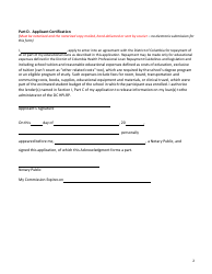 Section I Dc Health Professional Loan Repayment Provider Application for Dc Hplrp - Applicant Profile - Washington, D.C., Page 8