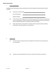 Branch Application Form - Washington, Page 3