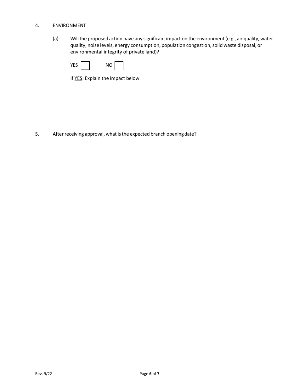 Branch Application Form - Washington, Page 6