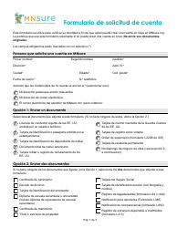 Formulario De Solicitud De Cuenta - Minnesota (Spanish)