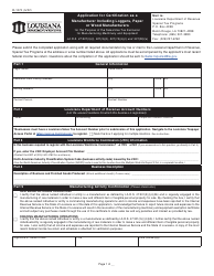Document preview: Form R-1070 Application for Certification as a Manufacturer Including Loggers, Paper or Wood Manufacturers for the Purpose of the Sales/Use Tax Exclusion for Manufacturing Machinery and Equipment - Louisiana