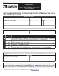 Document preview: Form R-1060 Farm Equipment - Sales Tax Exemption Certificate - Louisiana