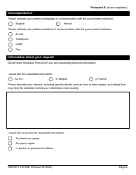 Form TBS/SCT350-58 Personal Information Request Form - Canada, Page 2