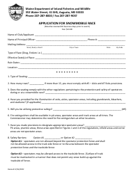 Application for Snowmobile Race - Maine