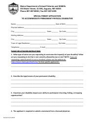 Special Permit Application to Accommodate Permanent Physical Disabilities - Maine, Page 3