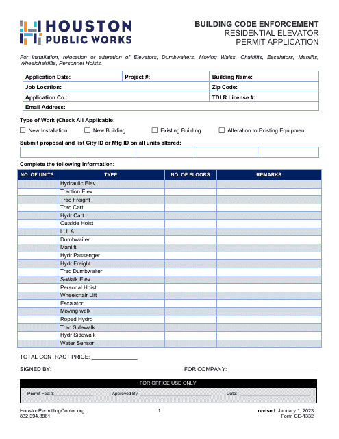 Form CE-1332  Printable Pdf