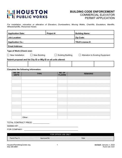 Form CE-1331  Printable Pdf