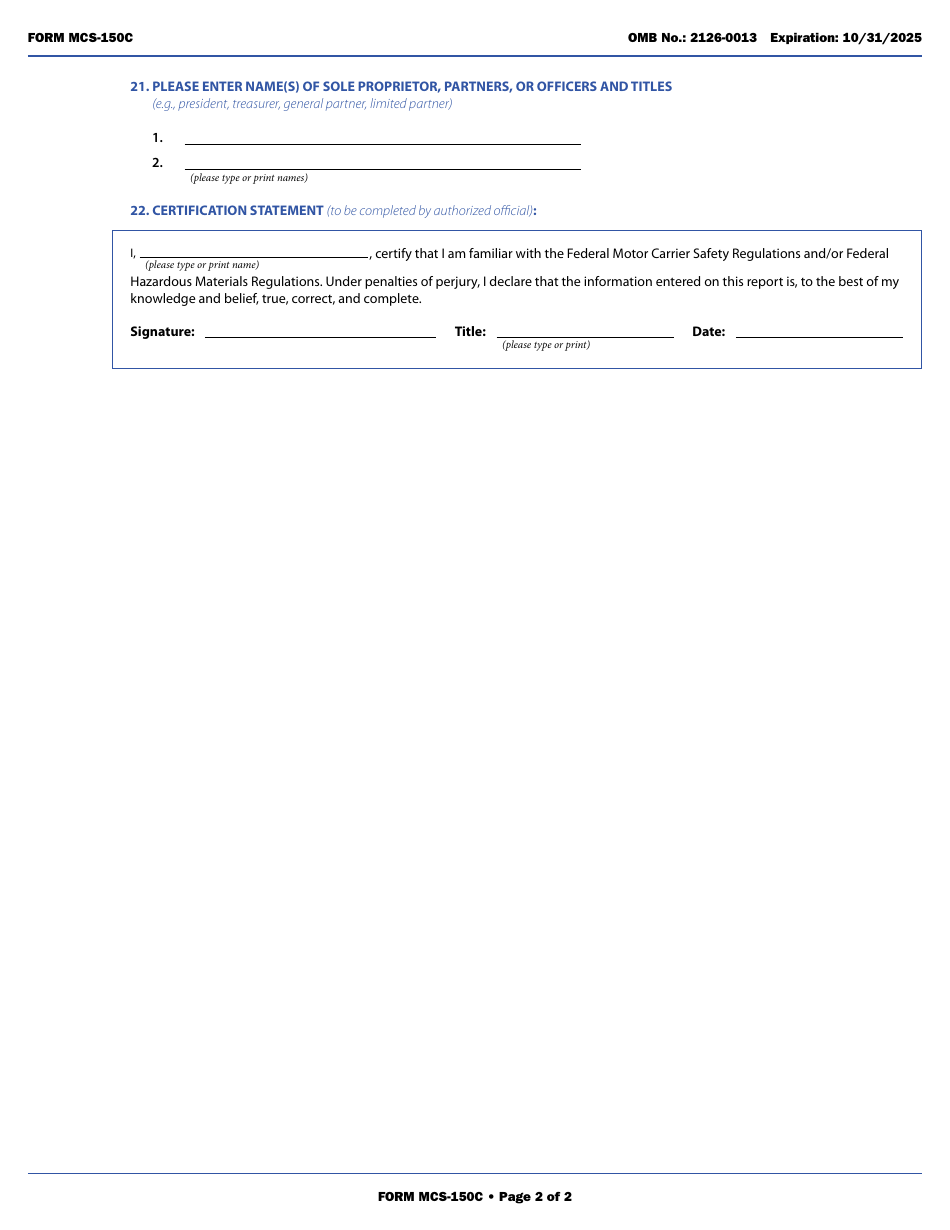 Form MCS-150C Intermodal Equipment Provider Identification Report, Page 6