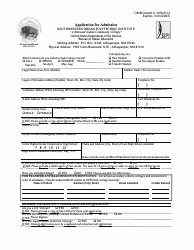 Document preview: Application for Admission - Southwestern Indian Polytechnic Institute