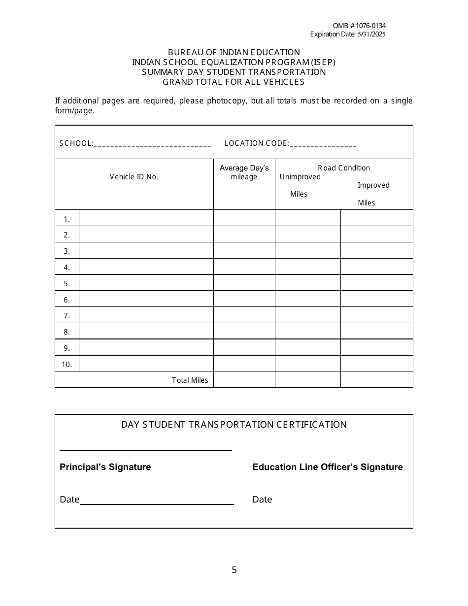 Student Transportation - Indian School Equalization Program (Isep), Page 5