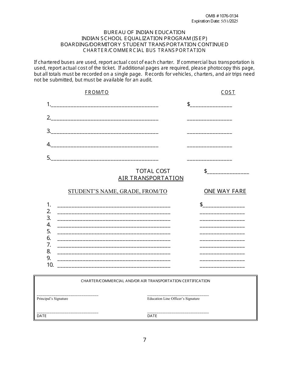 Student Transportation - Indian School Equalization Program (Isep), Page 7