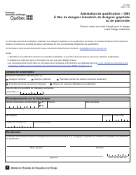 Forme FM-IDEI Attestation De Qualification - Idei a Titre De Designer Industriel, De Designer Graphiste Ou De Patroniste - Dans Le Cadre Du Credit D&#039;impot Pour Le Design - Volet Design Industriel - Quebec, Canada (French)