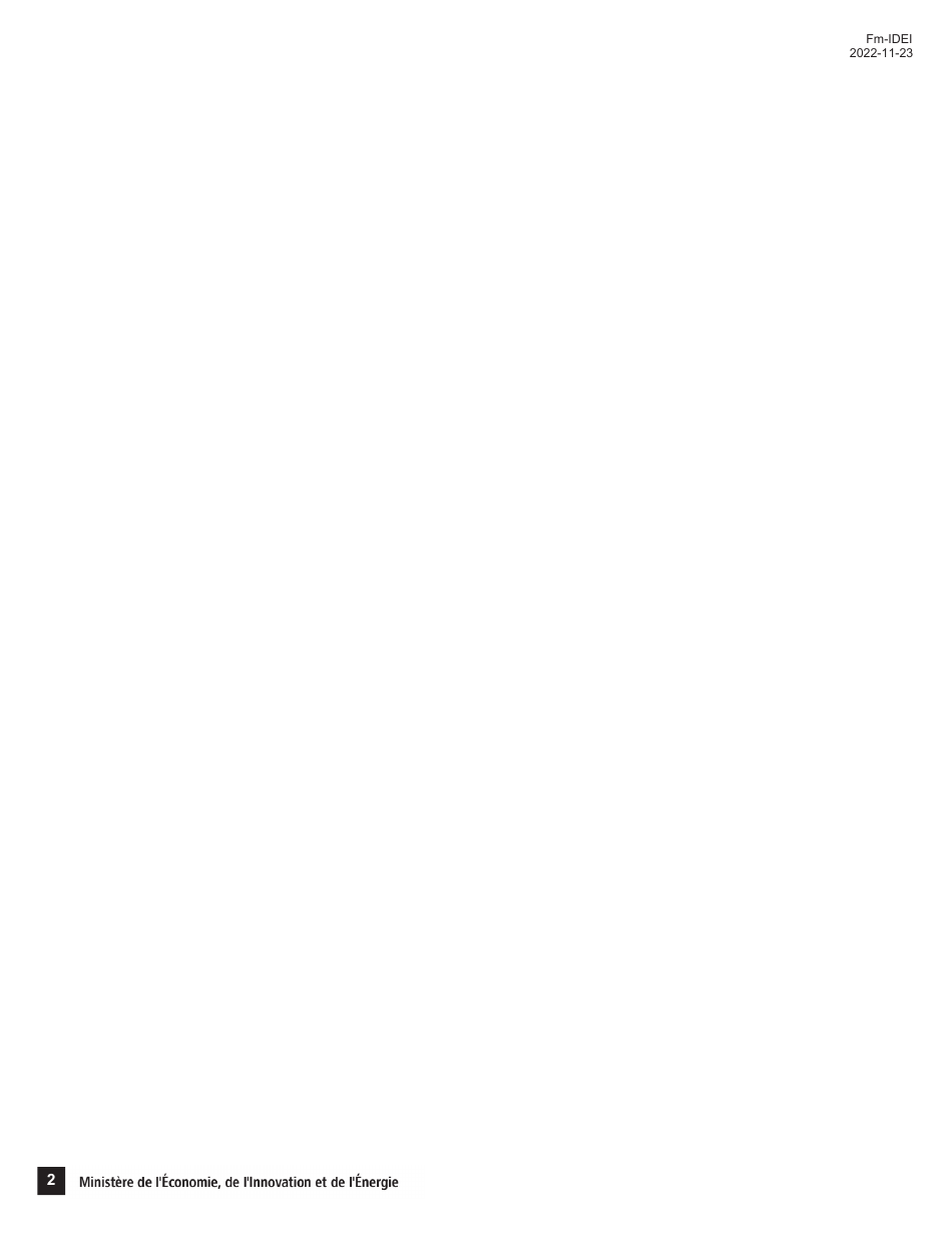 Forme FM-IDEI Attestation De Qualification - Idei a Titre De Designer Industriel, De Designer Graphiste Ou De Patroniste - Dans Le Cadre Du Credit Dimpot Pour Le Design - Volet Design Industriel - Quebec, Canada (French), Page 2