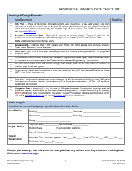 Form CE-1301 Residential Prerequisite Checklist - City of Houston, Texas, Page 2