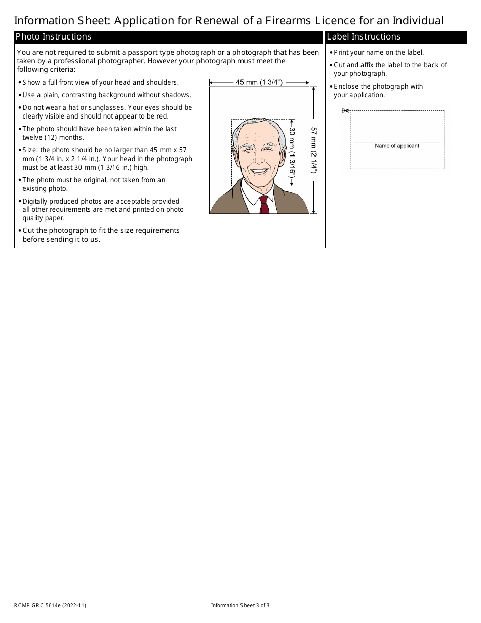 Form RCMP GRC5614 Application for Renewal of a Firearms Licence for an Individual - Canada, Page 3