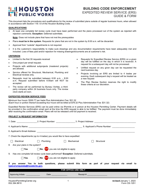 Form CE-1251  Printable Pdf