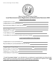 Document preview: Form LGL-RAS Local Government Liaison Registration and Authorization Statement - North Carolina, 2023