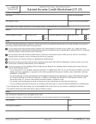 Document preview: IRS Form 15112 Earned Income Credit Worksheet (Cp 27)