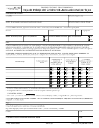Document preview: IRS Formulario 15110 Hoja De Trabajo Del Credito Tributario Adicional Por Hijos (Spanish)
