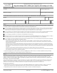 Document preview: IRS Formulario 15111 (SP) Hoja De Trabajo Del Credito Por Ingreso Del Trabajo (Cp 09) (Spanish)