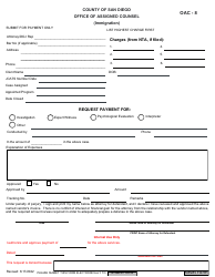 Document preview: OAC Form 8 Immigration Form - County of San Diego, California