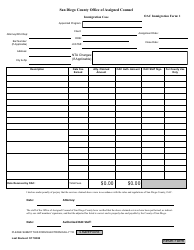 Document preview: OAC Form 1 Immigration Case - County of San Diego, California