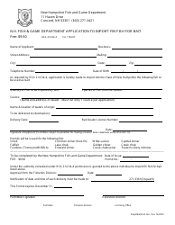 Document preview: Application to Import Fin Fish for Bait - New Hampshire