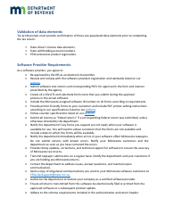 Tax Software Provider Registration Form - Minnesota, Page 6