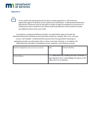 Tax Software Provider Registration Form - Minnesota, Page 9