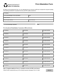 Form F280-073-000 Vocational Recovery &amp; Firm Quality Assurance Attestation Form - Washington, Page 2