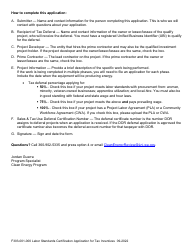Form F303-001-000 Labor Standards Tax Incentive Certification Application - Washington, Page 2