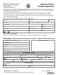 Document preview: Form F413-005-000 Asbestos Worker Certified Application (Internet) - Washington