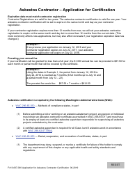 Form F413-007-000 Asbestos Contractor - New Application for Certification - Washington, Page 2
