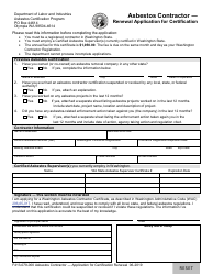 Document preview: Form F413-079-000 Asbestos Contractor - Renewal Application for Certification - Washington