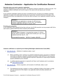 Form F413-079-000 Asbestos Contractor - Renewal Application for Certification - Washington, Page 2